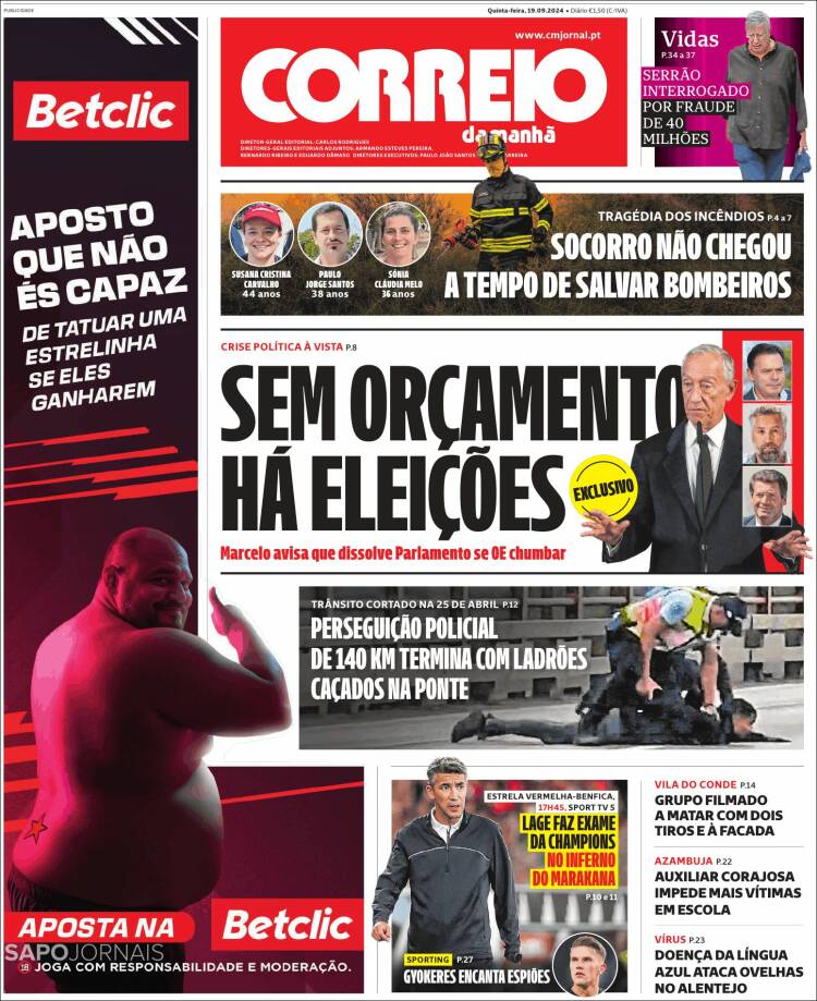 Portada de Correio da Manhã (Portugal)