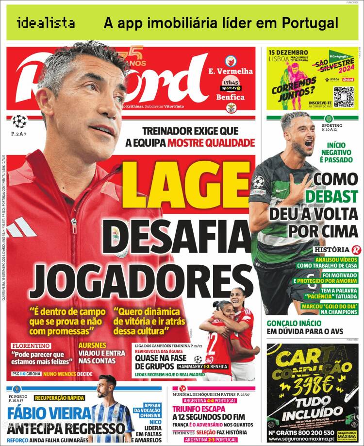 Portada de Record (Portugal)