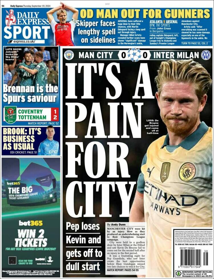 Portada de Express Sport (Reino Unido)