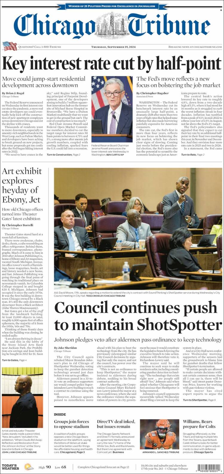 Portada de Chicago Tribune (USA)