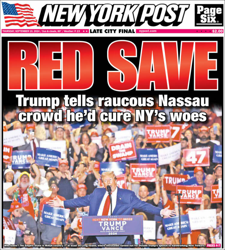 Portada de New York Post (USA)