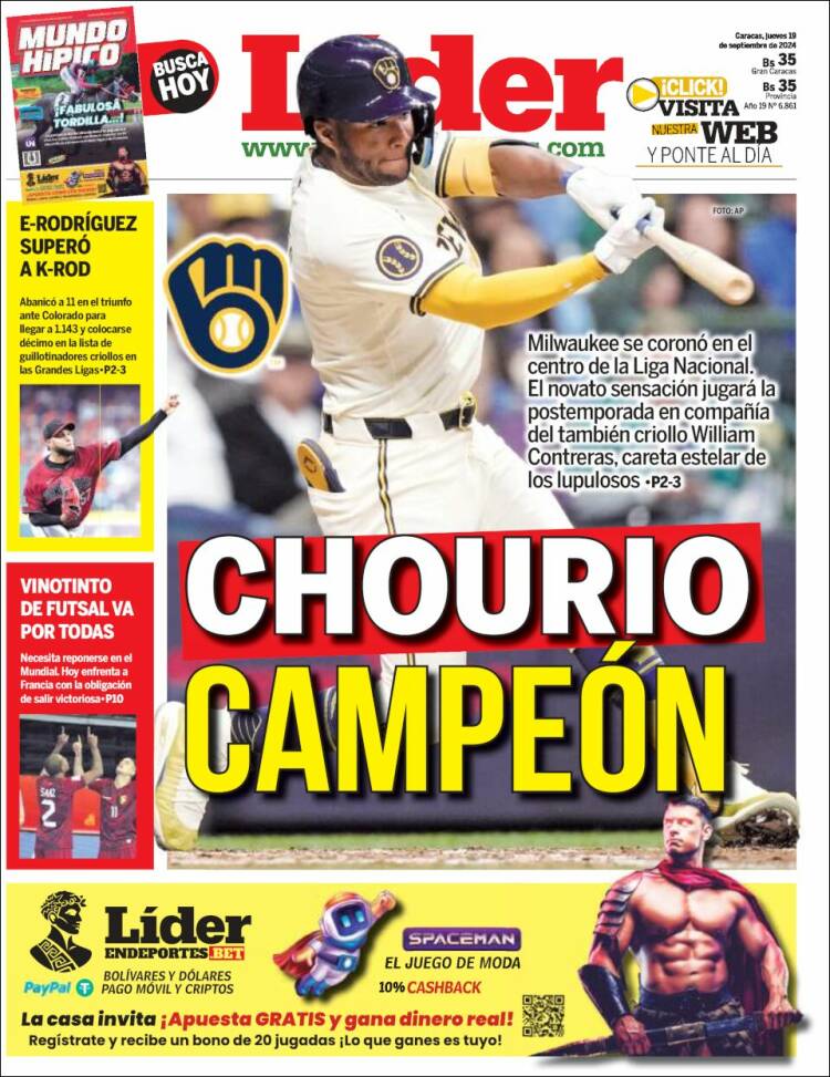 Portada de Lider en deportes (Venezuela)