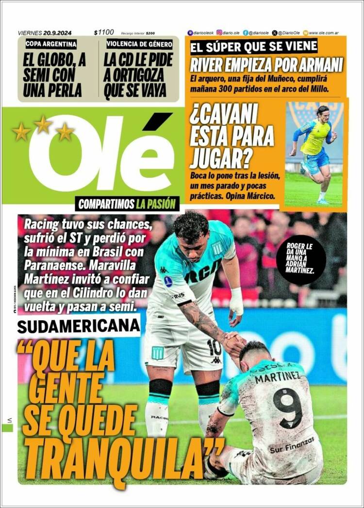 Portada de Olé (Argentina)