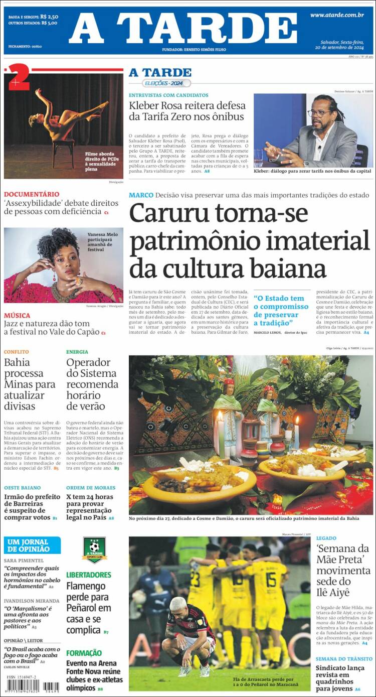 Portada de Diário A Tarde (Brasil)