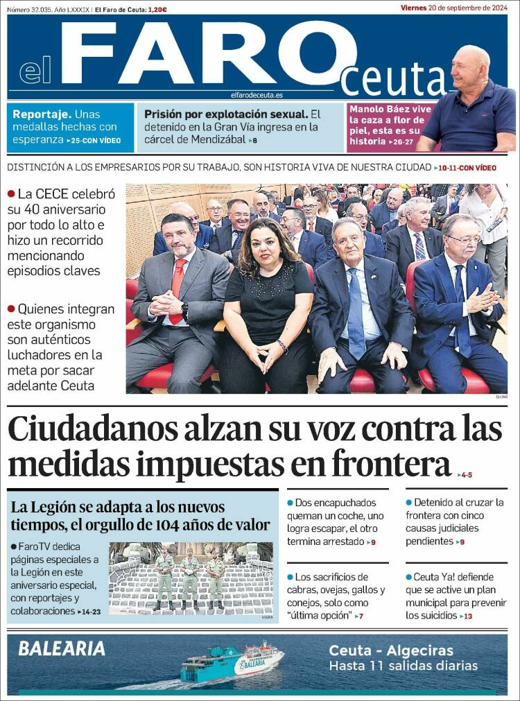 Portada de El Faro de Ceuta (España)