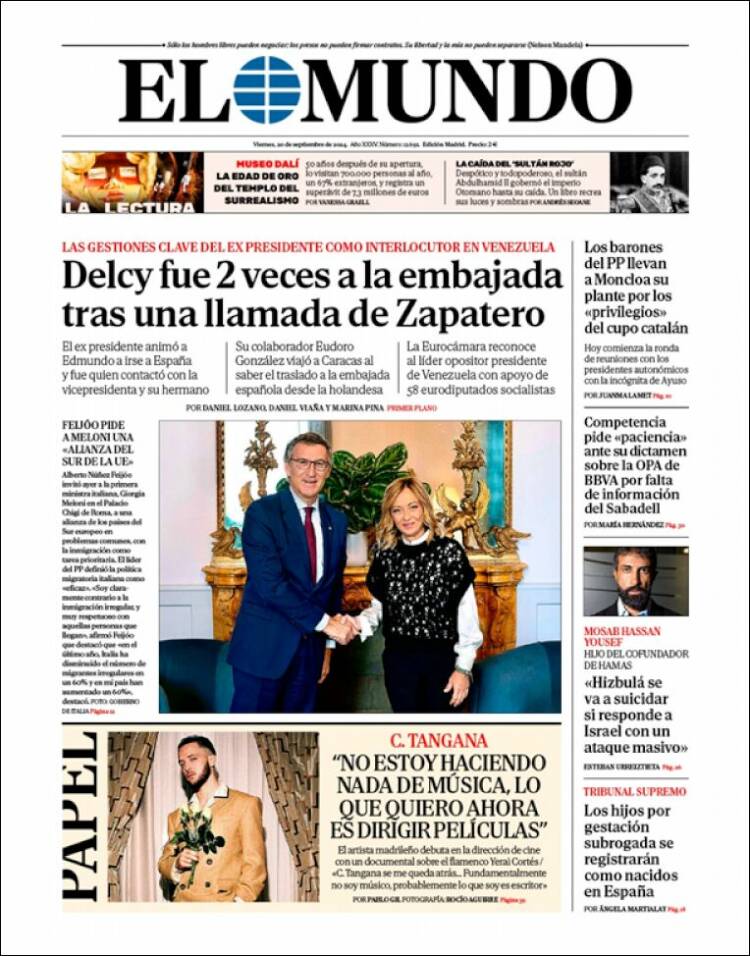 Portada de El Mundo (España)
