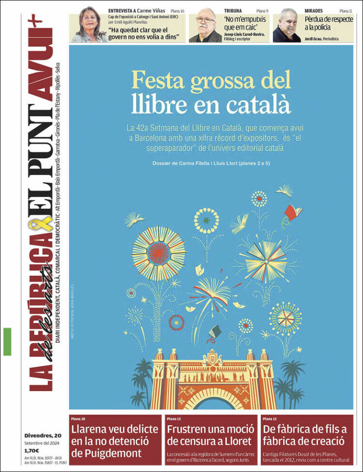 Portada de El Punt Avui - Girona (España)