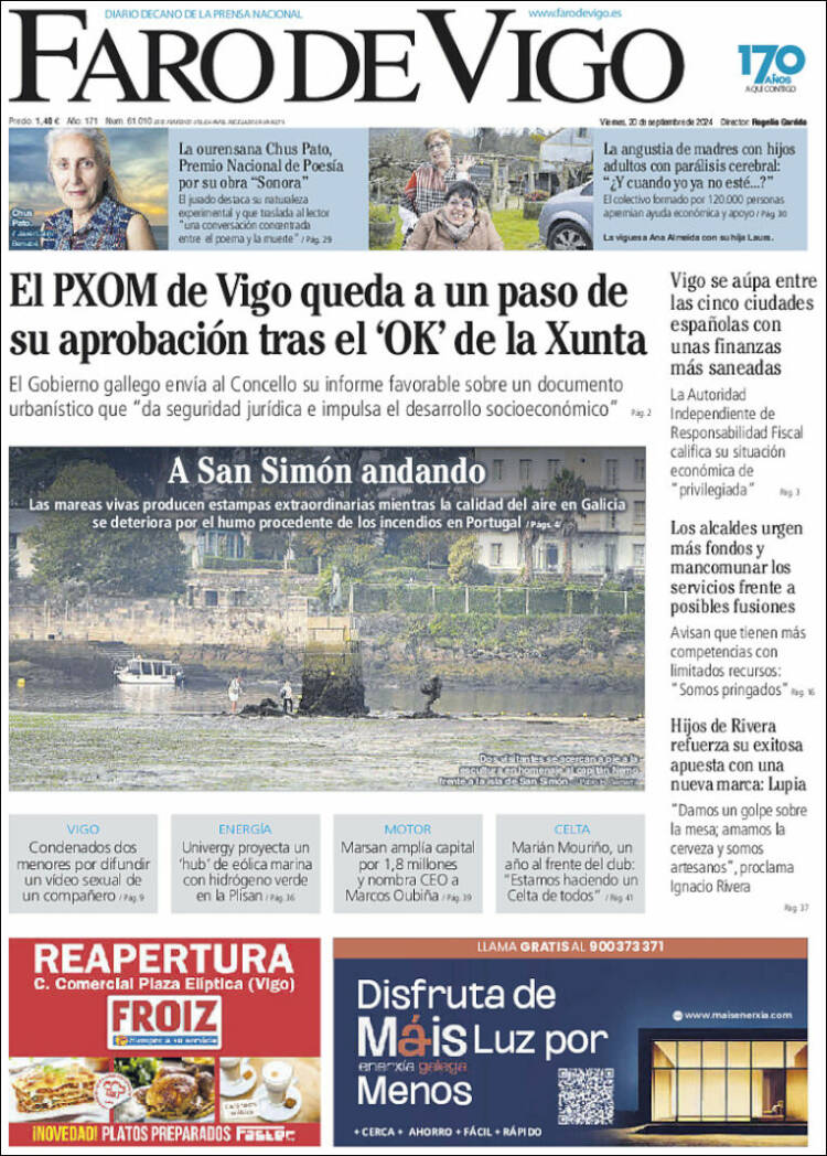 Portada de Faro de Vigo (España)