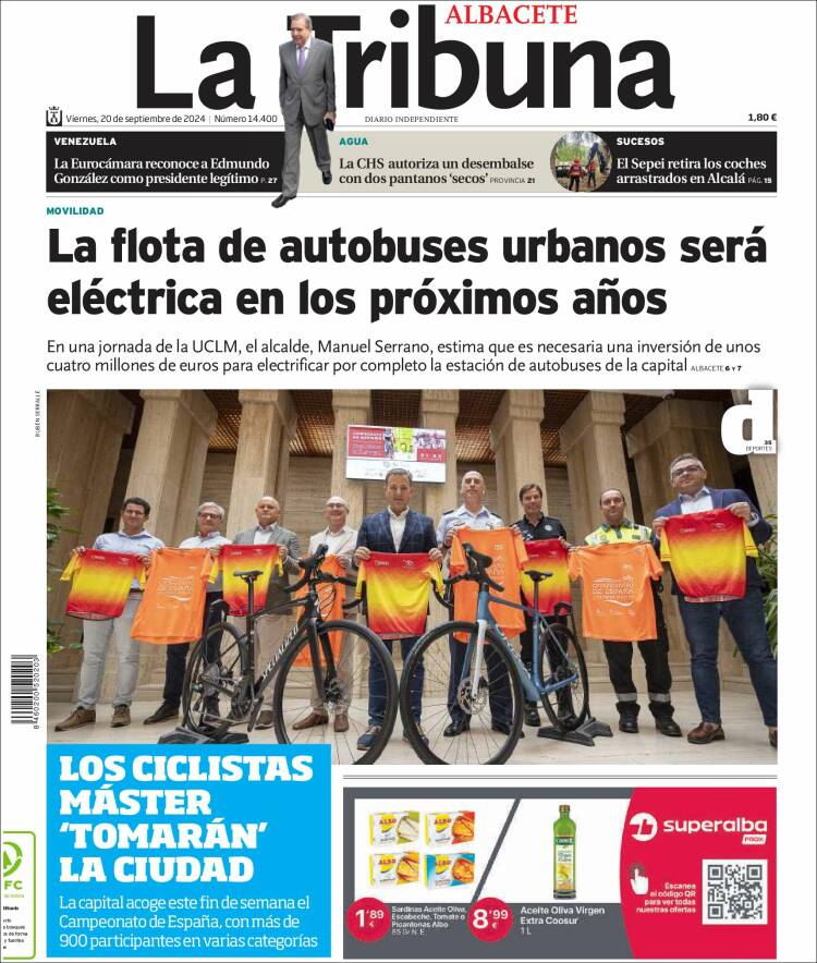 Portada de La Tribuna de Albacete (España)