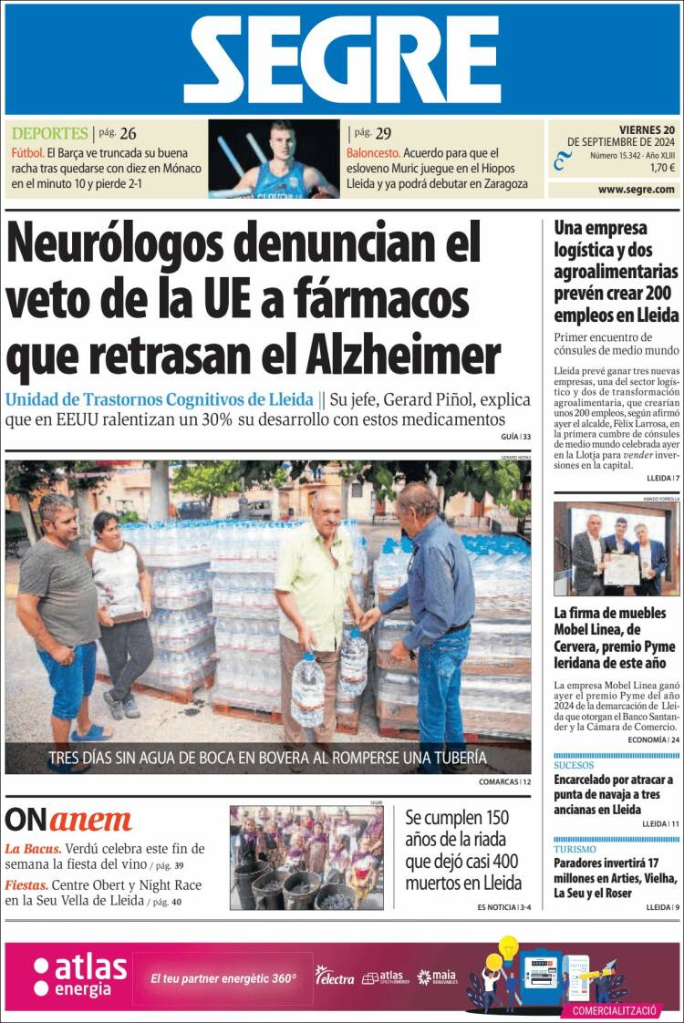 Portada de Segre  (España)