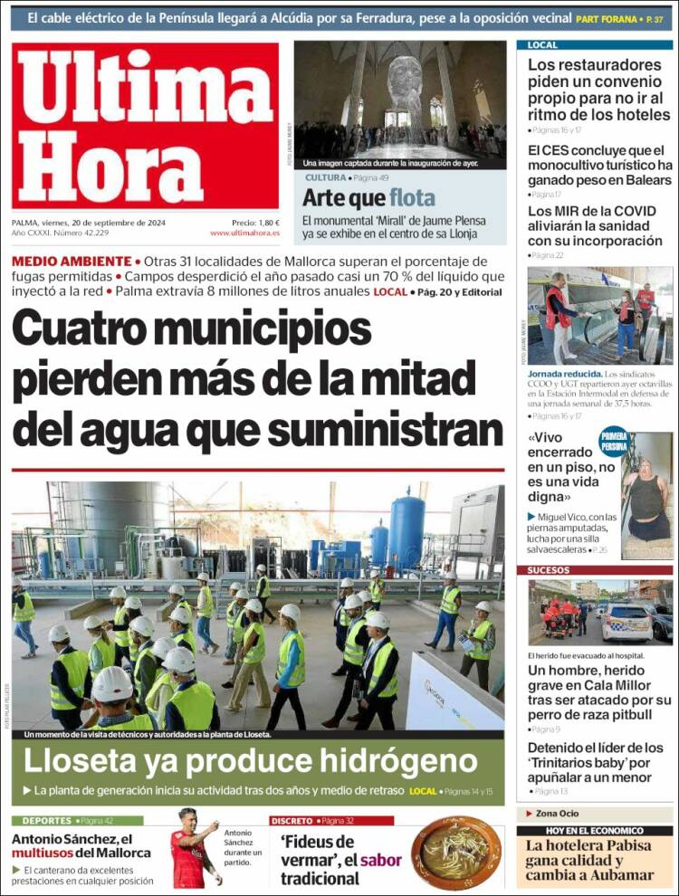 Portada de Última Hora (España)