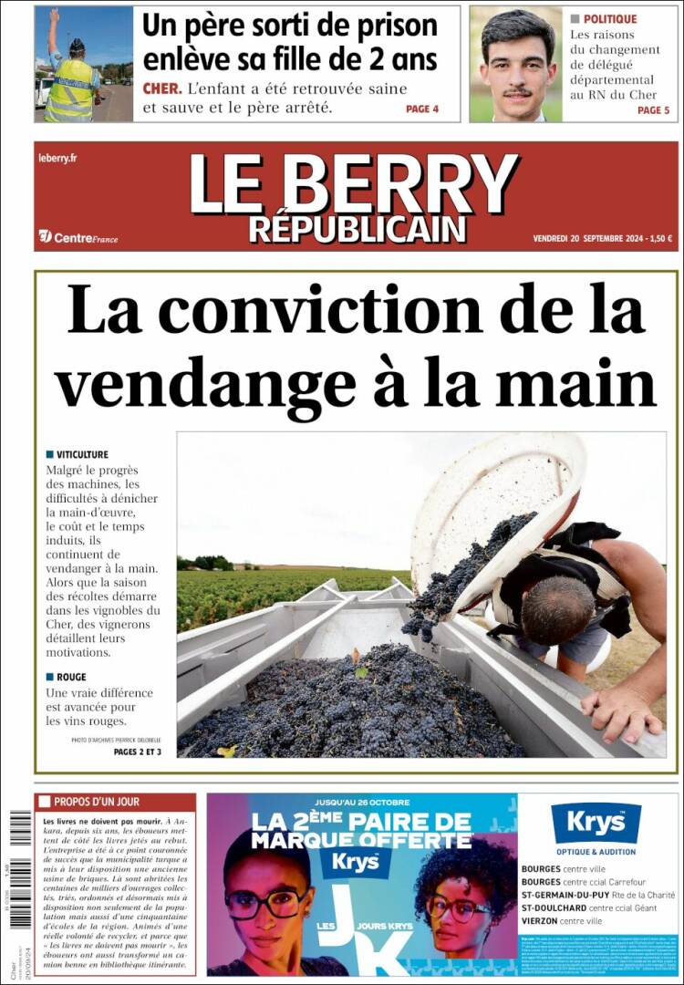 Portada de Berry Republicain (Francia)