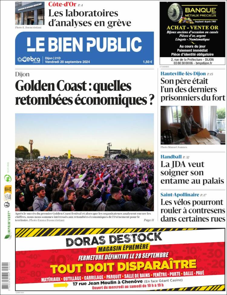 Portada de Le Bien Public (Francia)