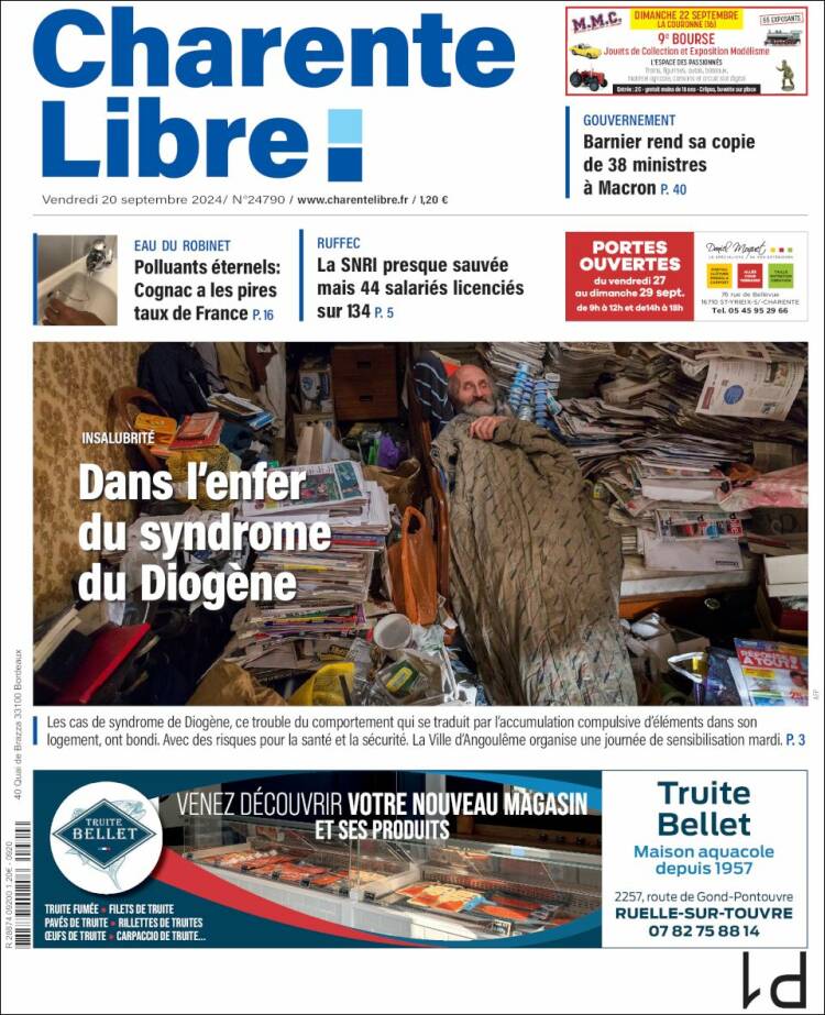 Portada de Charente Libre (Francia)