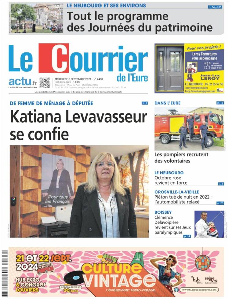 Portada de Le Courrier de l'Ouest (Francia)