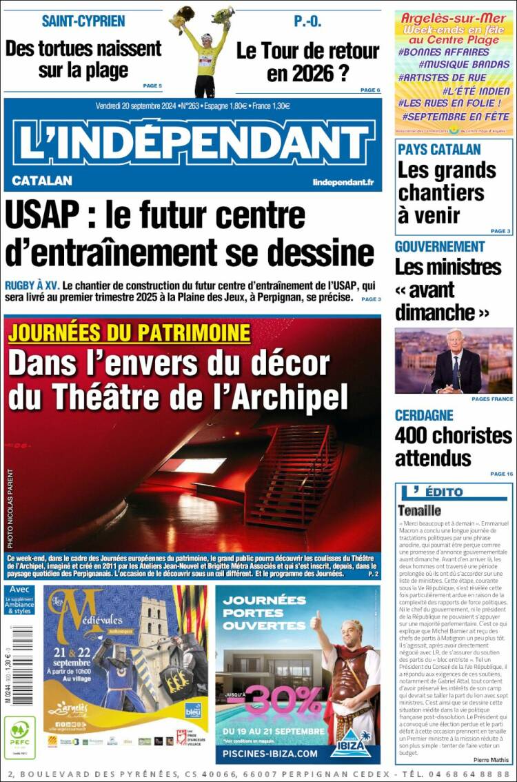 Portada de Le Indépendant (Francia)