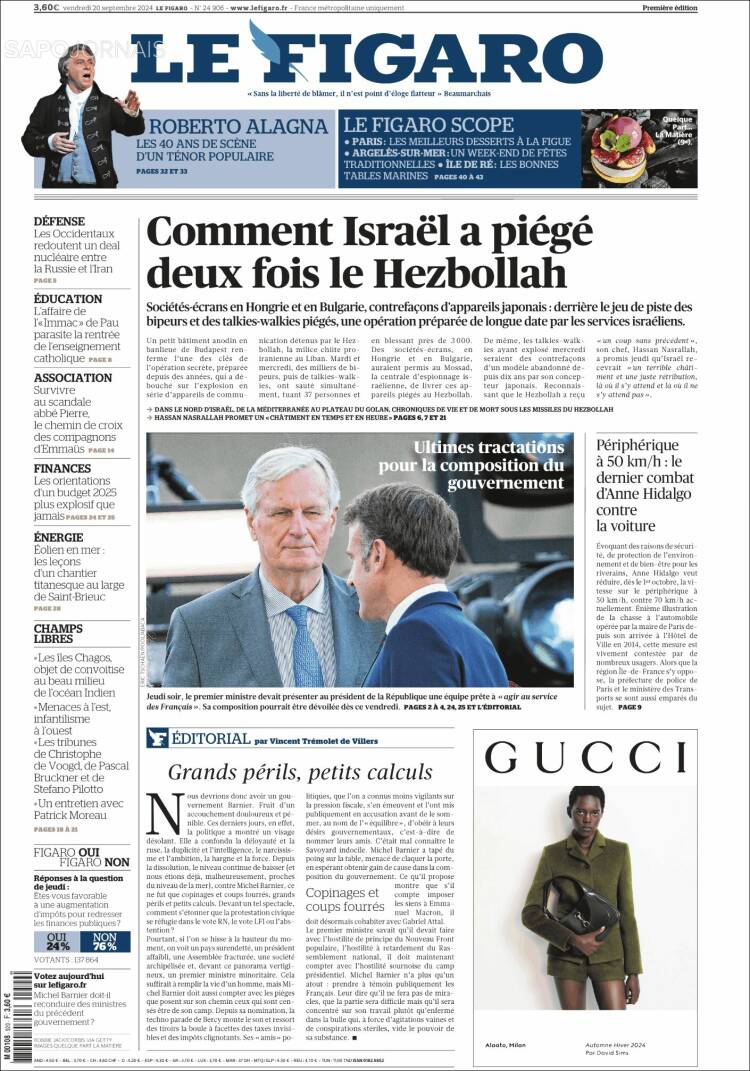 Portada de Le Figaro (Francia)