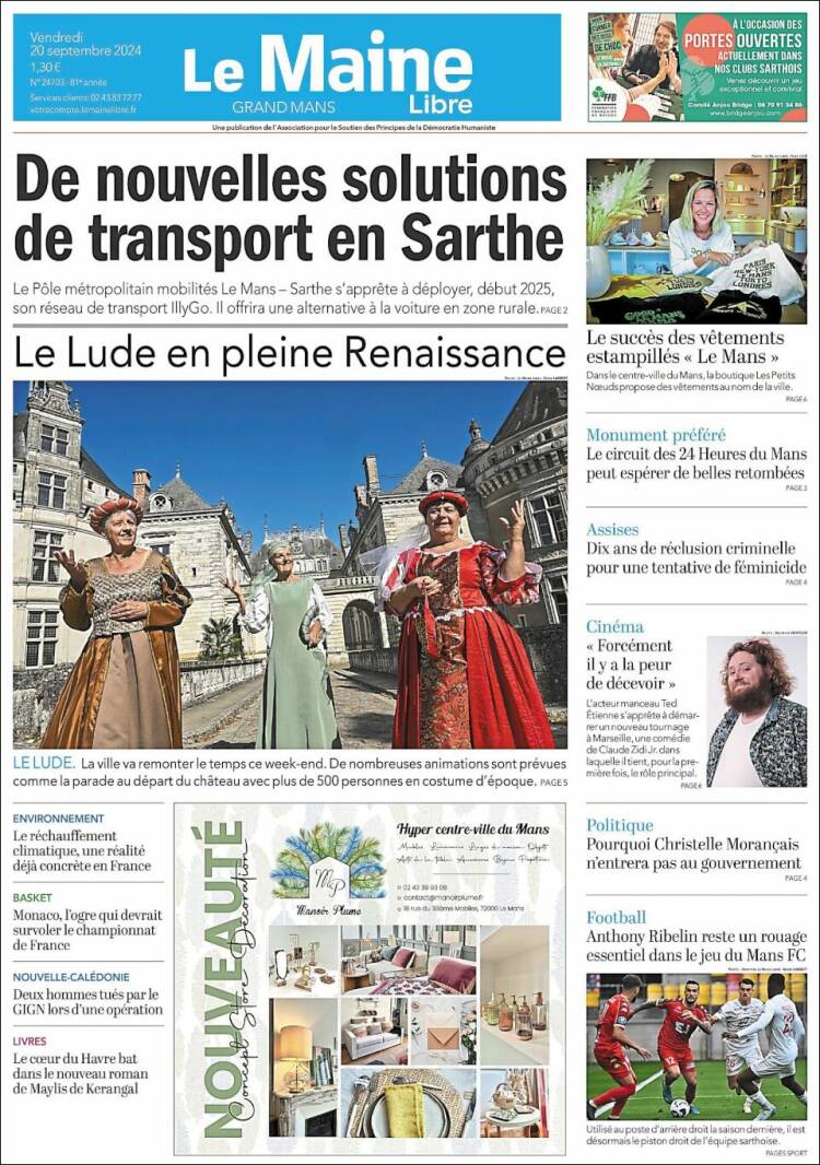 Portada de Le Maine Libre (Francia)