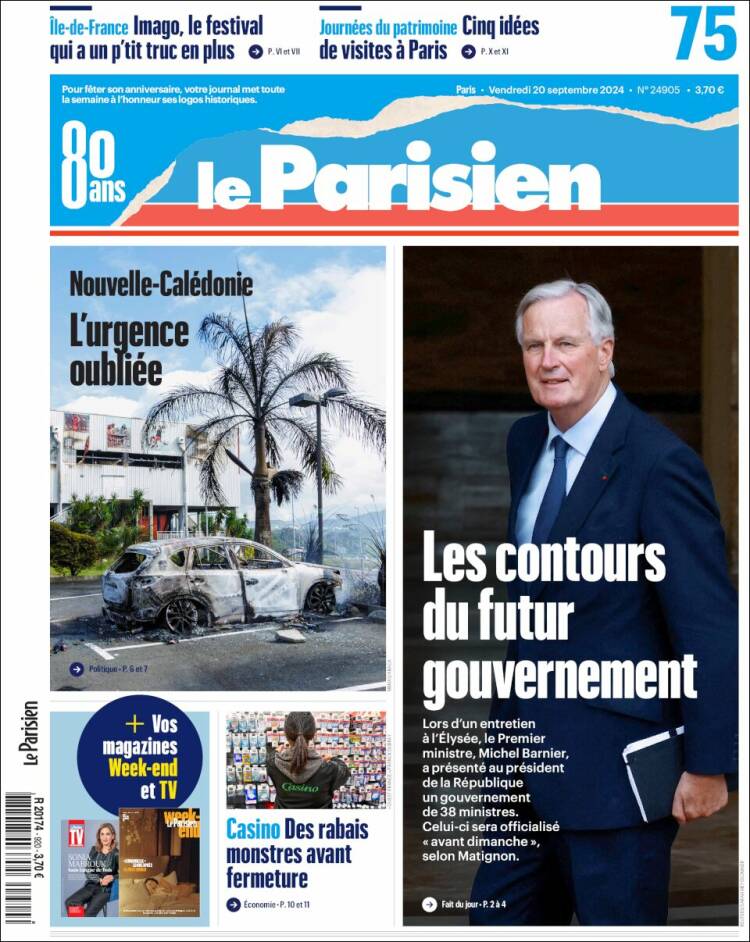 Portada de Le Parisien (Francia)