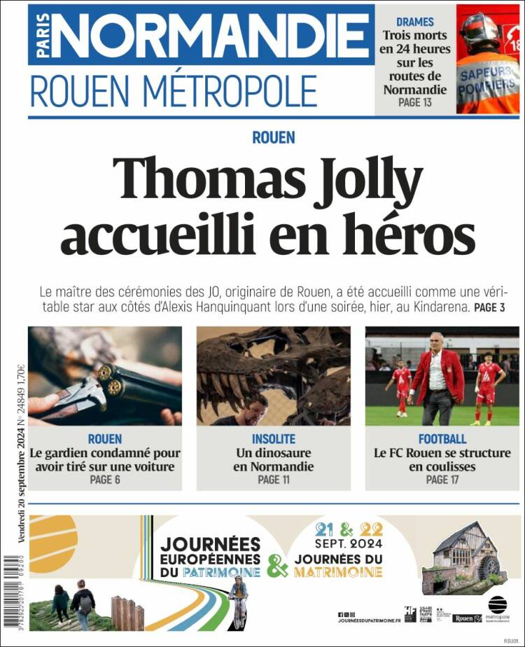 Portada de Paris Normandie (Francia)