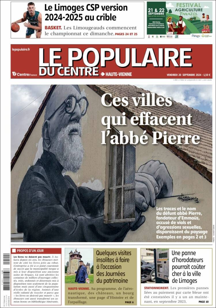 Portada de Le Populaire du Centre (Francia)