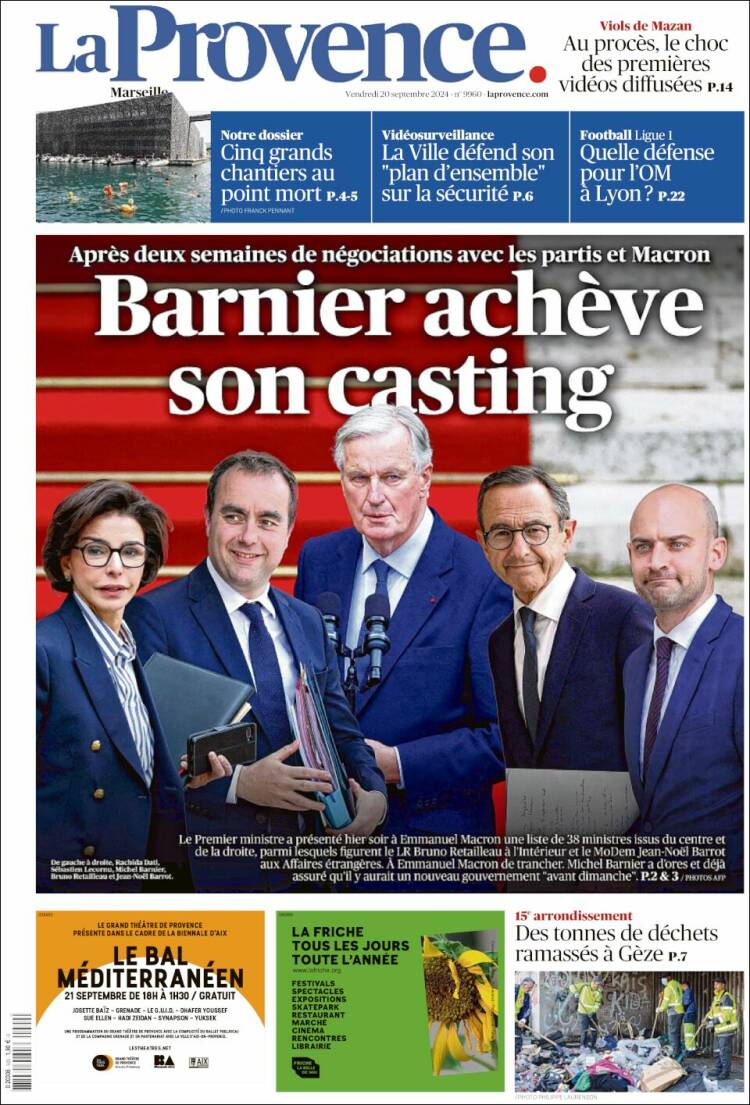Portada de La Provence (Francia)