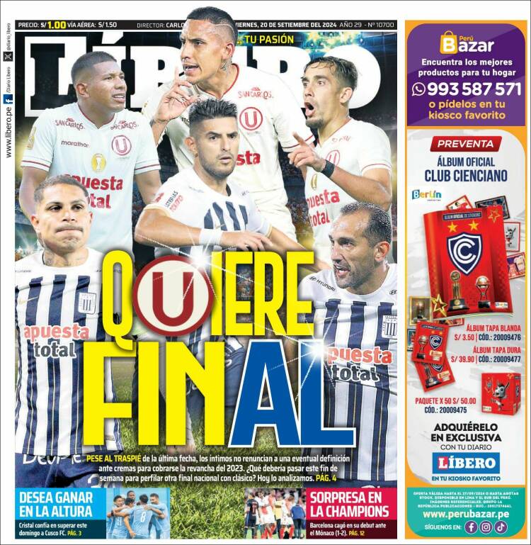 Portada de Líbero (Per&uacute;)