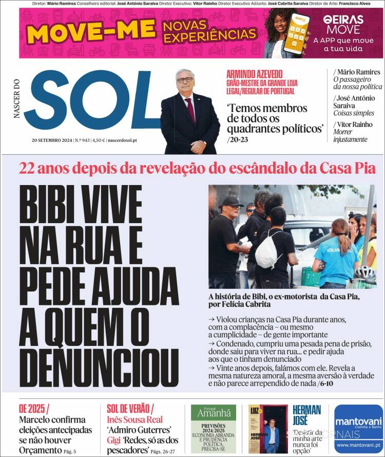Portada de Jornal Sol (Portugal)