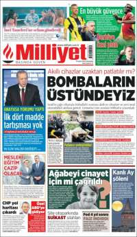 Portada de Milliyet (Turquía)