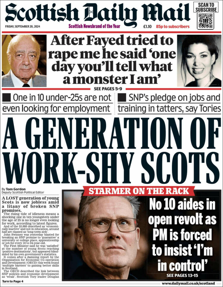 Portada de Scottish Daily Mail (Reino Unido)