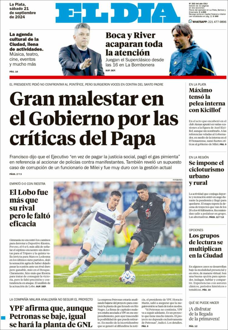 Portada de El Día de la Plata (Argentina)