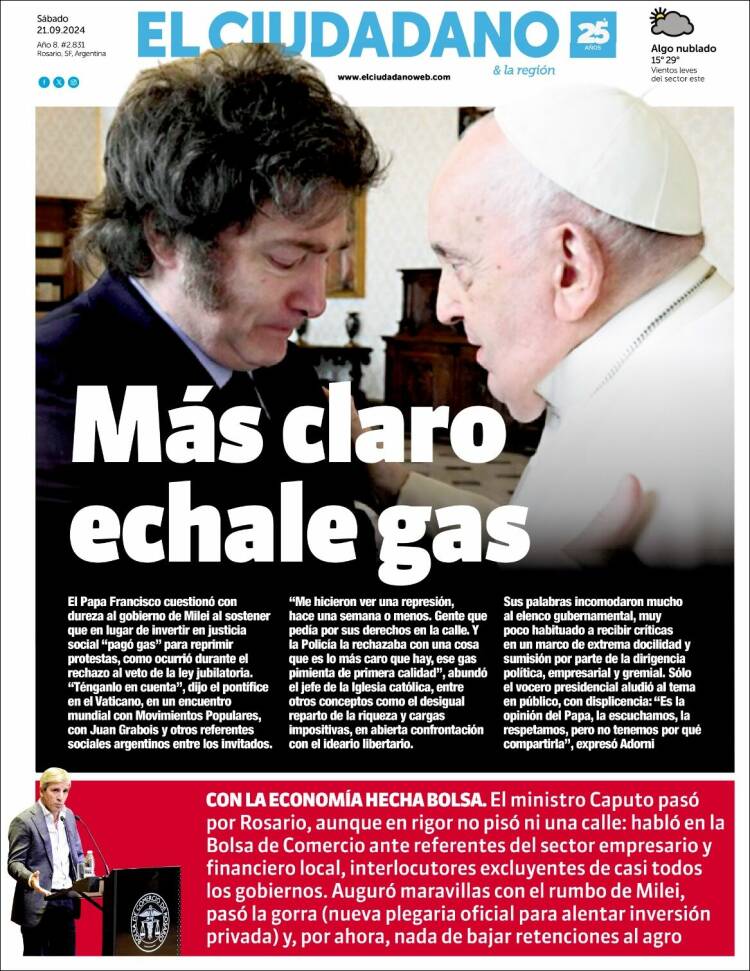 Portada de Diario El Ciudadano (Argentina)