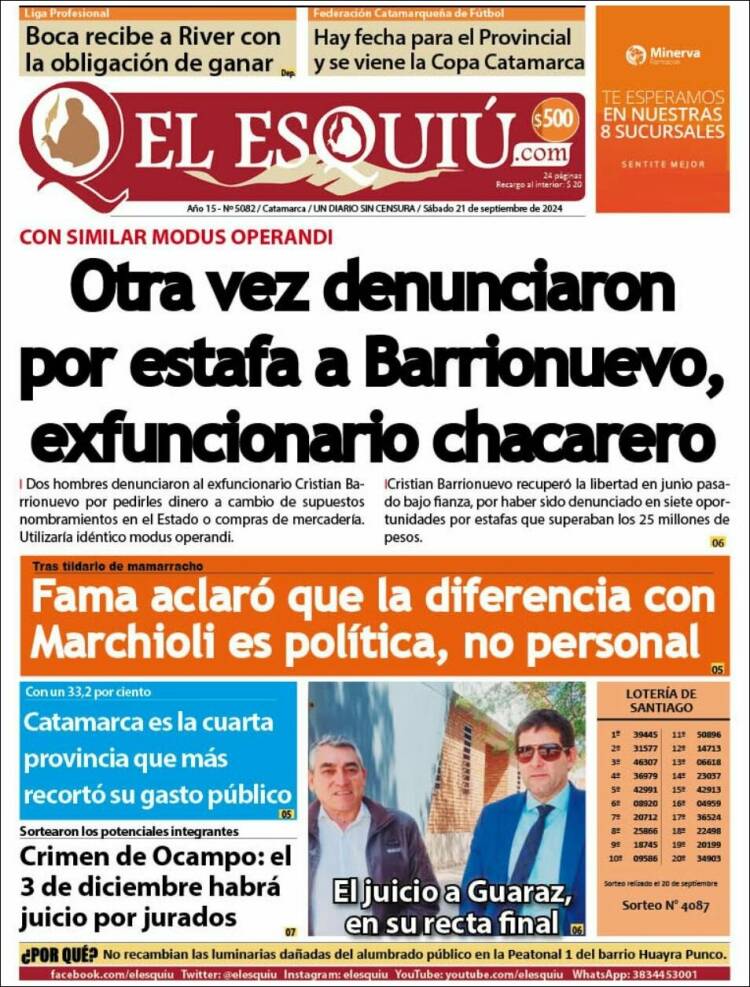 Portada de El Esquiu (Argentina)