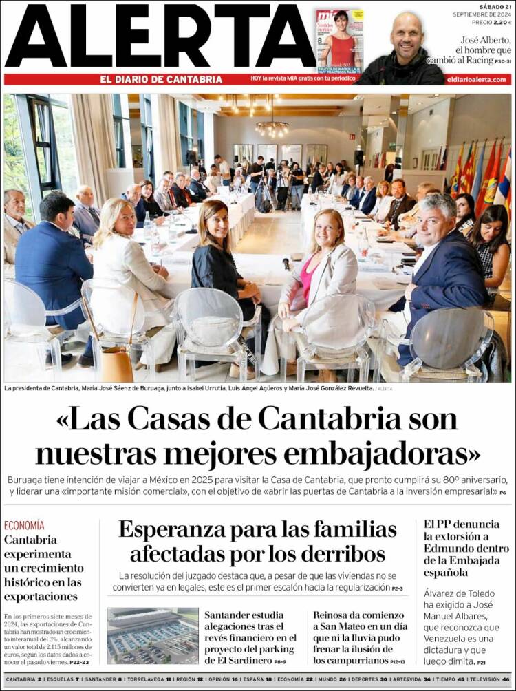 Portada de Alerta - El Diario de Cantabria (España)