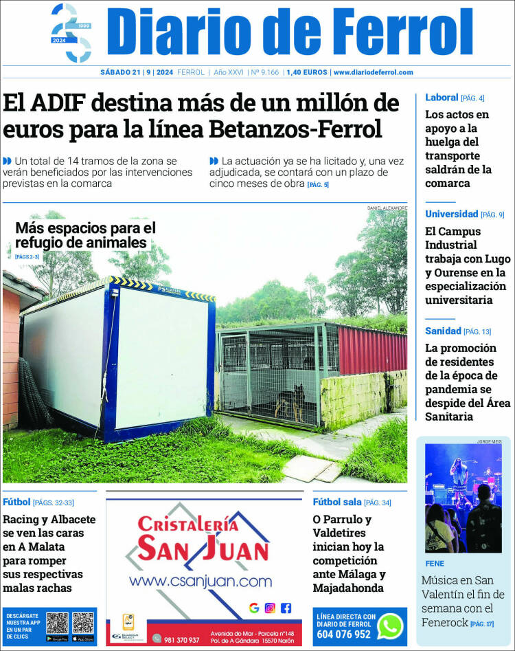 Portada de Diario de Ferrol (España)