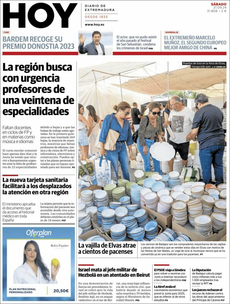 Portada de Hoy - Badajoz (España)