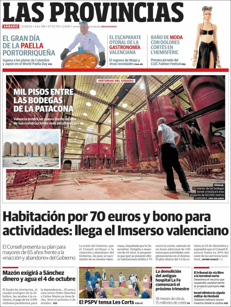 Portada de Las Provincias (España)