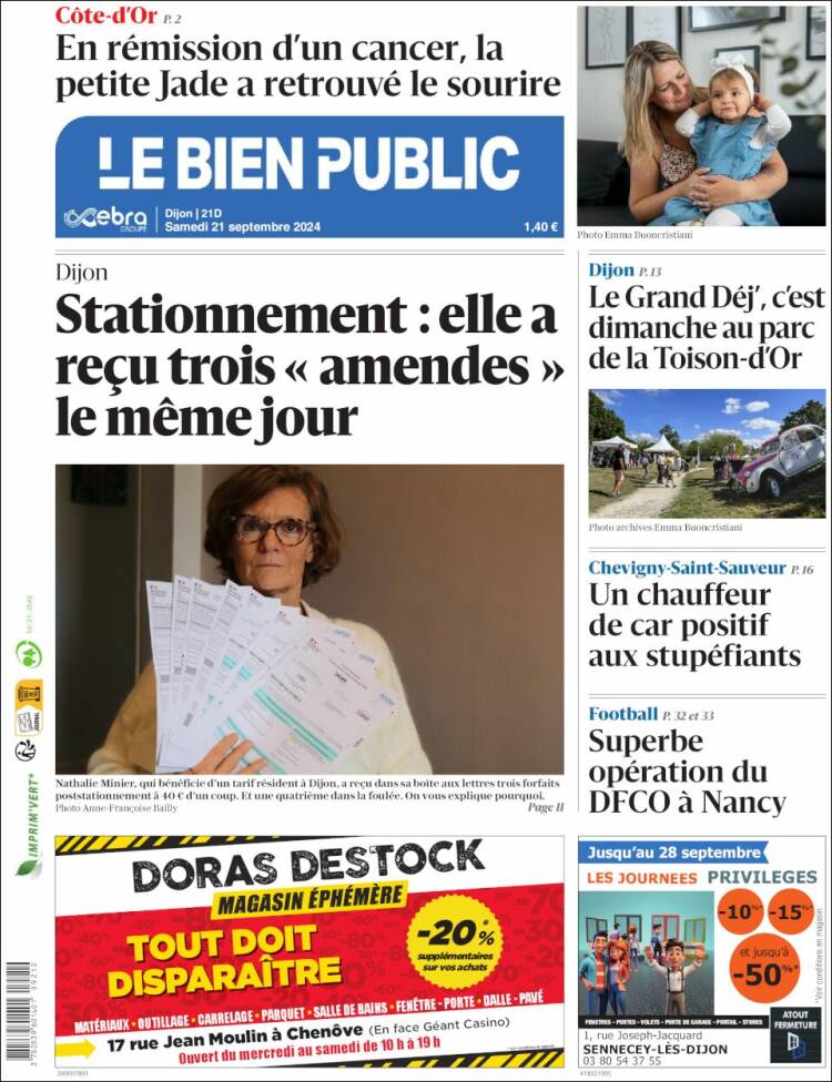 Portada de Le Bien Public (Francia)