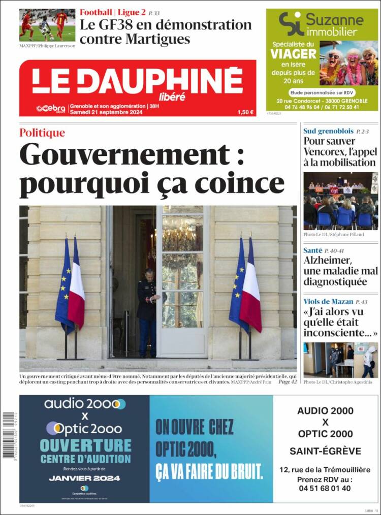 Portada de Le Dauphiné Libéré (Francia)