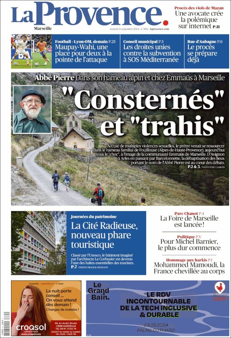Portada de La Provence (Francia)