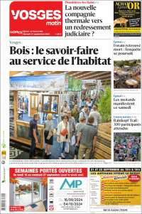 Portada de Vosges Matin (Francia)
