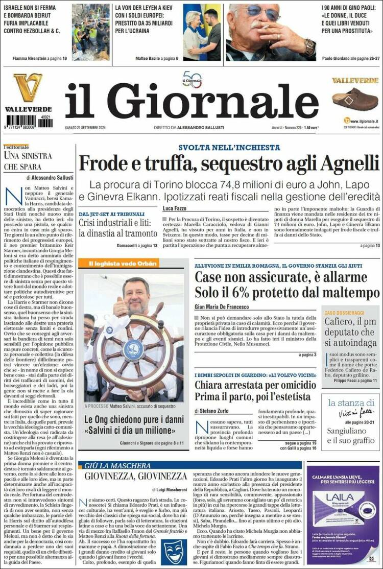 Portada de il Giornale (Italia)