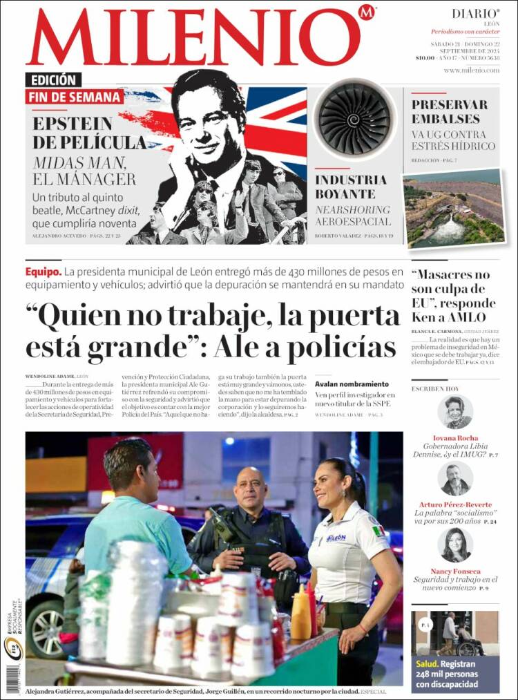 Portada de Milenio de León (M&eacute;xico)