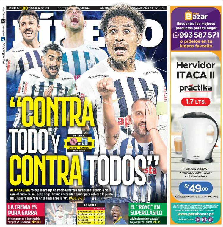 Portada de Líbero (Per&uacute;)