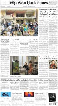 Portada de New York Times (USA)