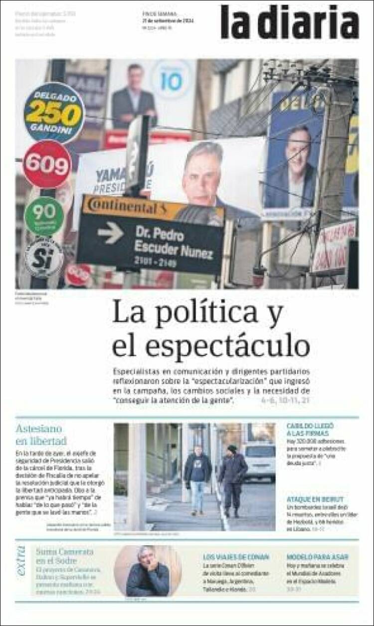 Portada de La Diaria (Uruguay)