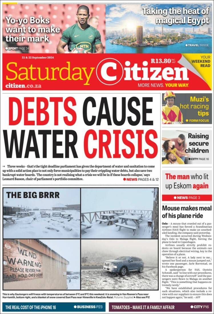 Portada de The Citizen (Sud&aacute;frica)