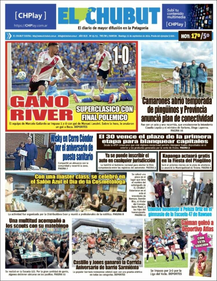 Portada de El Chubut (Argentina)