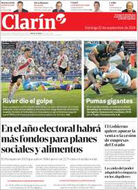 Portada de Clarín (Argentina)