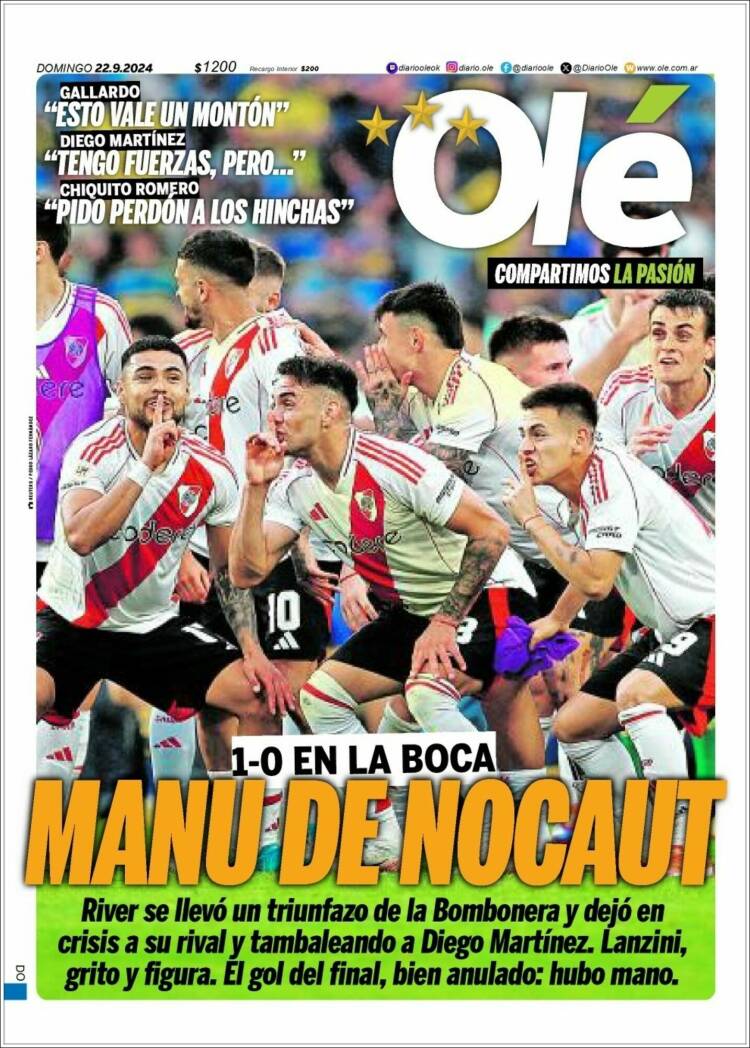 Portada de Olé (Argentina)